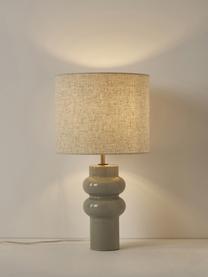 Veľká keramická stolová lampa Christine, Svetlobéžová, olivovozelená, Ø 28 x V 53 cm