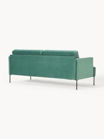 Samt-Sofa Fluente (3-Sitzer), Bezug: Samt (Hochwertiger Polyes, Gestell: Massives Kiefernholz, Samt Petrol, B 196 x T 85 cm