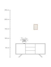 Wandobjekt Graphic Geo aus Pappmaché, Rahmen: Eichenholz, Eichenholz, Cremeweiß, B 21 x H 29 cm