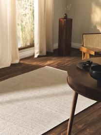 Handgeweven wollen vloerkleed Amaro, Onderzijde: 100% katoen Het in dit pr, Lichtbeige, B 80 x L 150 cm (maat XS)