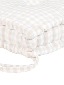 Coussin de chaise vichy Karolin, Beige, blanc crème