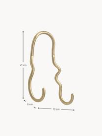Handgefertigter Messing-Wandhaken Curvature, Messing, Messing, matt, B 13 x H 21 cm