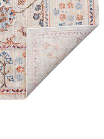 Laagpolig vloerkleed Heritage in ivoorkleur met kleurrijke ornamenten, Bovenzijde: 100% polyester, Onderzijde: katoen, Ivoorkleurig, B 160 x L 236 cm (maat M)