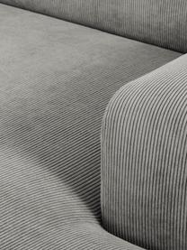 Cord-Ecksofa Melva (3-Sitzer) in Grau, Bezug: Cord (92% Polyester, 8% P, Gestell: Massives Kiefernholz, Spa, Cord Grau, B 240 x T 144 cm