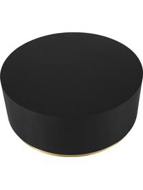 Runder XL-Couchtisch Clarice, Korpus: Mitteldichte Holzfaserpla, Fuß: Metall, beschichtet, Schwarz, Goldfarben, Ø 90 cm