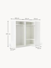 Armoire d'angle modulaire Charlotte, larg. 215 cm, plusieurs variantes, Blanc, Basic Interior : larg. 215 x haut. 200 cm, avec module d'angle