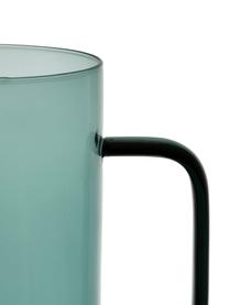 Caraffa in vetro con manico nero Dilacia, Vetro borosilicato, Turchese trasparente, 1 l