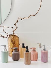 Distributeur de savon céramique lilas Mineral, Céramique, Lilas, rose, Ø 8 x haut. 18 cm