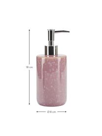 Distributeur de savon céramique lilas Mineral, Céramique, Lilas, rose, Ø 8 x haut. 18 cm