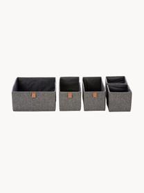 Aufbewahrungsboxen Premium, 5er-Set, Dunkelgrau, Braun, Set mit verschiedenen Größen
