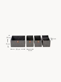 Aufbewahrungsboxen Premium, 5er-Set, Dunkelgrau, Braun, Set mit verschiedenen Grössen
