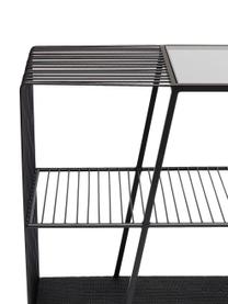 Étagère basse noire Mesh, Noir, larg. 120 x haut. 78 cm