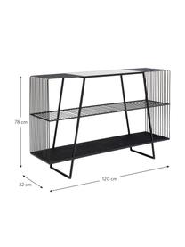 Étagère basse noire Mesh, Noir, larg. 120 x haut. 78 cm