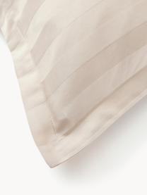 Pruhovaná saténová obliečka na vankúš Willa, Sivobéžová, Š 200 x D 200 cm + 2 vankúše 80 x 80 cm