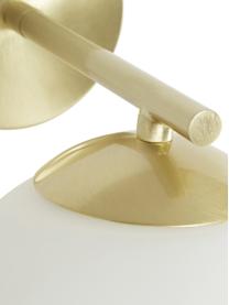 Wandleuchte Atlanta aus Opalglas, Lampenschirm: Glas, Gestell: Metall, gebürstet, Weiß, Goldfarben, Ø 15 x H 22 cm