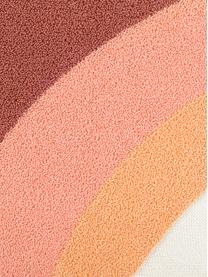 Funda de cojín texturiza con borlas Verano, estilo étnico, 60% algodón, 40% poliacrílico, Crema, melocotón, rosa, terracota, An 45 x L 45 cm