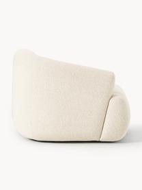 Módulo de esquina en tejido bouclé Sofia, Tapizado: tejido bouclé (100% polié, Estructura: madera de abeto, tablero , Patas: plástico Este producto es, Bouclé blanco Off White, An 95 x F 103 cm, módulo esquina izquierda