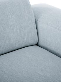 Ecksofa Melva (3-Sitzer), Bezug: Polyester Der hochwertige, Gestell: Massives Kiefernholz, Spa, Füße: Kiefernholz, Webstoff Blaugrau, B 240 x T 144 cm