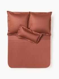 Lenzuola in raso di cotone Premium, Terracotta, Larg. 240 x Lung. 280 cm