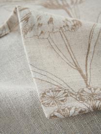 Bavlnený obrus s kvetinovým motívom Freya, 86 %  bavlna, 14 % ľan, Béžová, hnedá, vzorovaná, Pre 6 -10 osôb (Š 140 x D 250 cm)