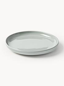 Platos postre de porcelana Nessa, 4 uds., Porcelana dura de alta calidad, esmaltada, Gris claro brillante, Ø 19 cm