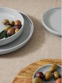 Platos postre de porcelana Nessa, 4 uds., Porcelana dura de alta calidad esmaltada, Gris claro brillante, Ø 19 cm