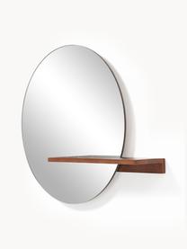 Okrúhle nástenné zrkadlo Sandro, Tmavé drevo, Š 55 x V 79 cm
