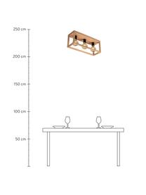 Lampa sufitowa z drewna Kago, Brązowy, czarny, S 52 x W 25 cm