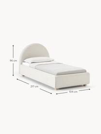 Jednolůžková bouclé postel Ebba, Tlumeně bílá, Š 90 cm, D 200 cm