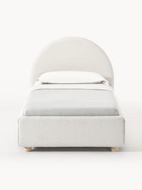 Jednolůžková bouclé postel Ebba, Tlumeně bílá, Š 90 cm, D 200 cm