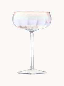 Mundgeblasene Champagnerschalen Pearl mit schimmerndem Perlmuttglanz, 2 Stück, Glas, Transparent, irisierend, Ø 11 x H 16 cm, 300 ml