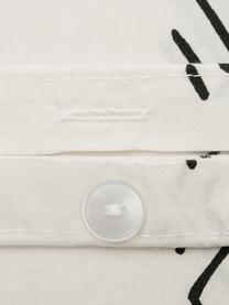 Housse de couette en coton délavé bohème Kohana, Blanc crème, noir, larg. 140 x long. 200 cm
