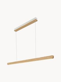 Große dimmbare LED-Pendelleuchte Ilgas, Lampenschirm: Holz, Holz, Weiß, B 115 x H 4 cm