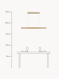 Grosse dimmbare LED-Pendelleuchte Ilgas, Lampenschirm: Holz, Holz, Weiss, B 115 x H 4 cm