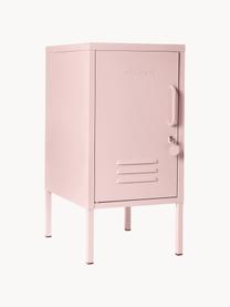 Table de chevet en métal The Shorty, Acier, revêtement par poudre, Rose pâle, Charnière à gauche