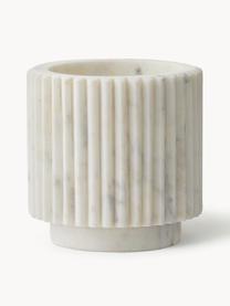 Macetero de mármol Loon, Mármol, Blanco veteado, Ø 13 x Al 13 cm