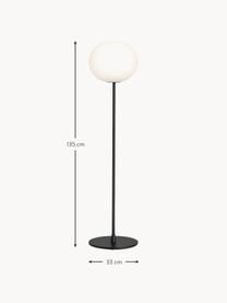 Dimbare vloerlamp Glo-Ball, Lampenkap: glas, Zwart, H 135 cm