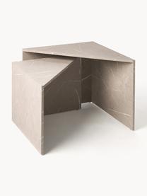Set di 2 tavolini effetto marmo Vilma, Pannelli di fibra a media densità (MDF) con rivestimento in melammina, Beige effetto marmo, Set in varie misure