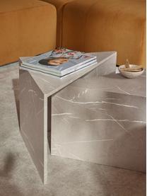 Set di 2 tavolini effetto marmo Vilma, Pannelli di fibra a media densità (MDF) con rivestimento in melammina, Beige effetto marmo, Set in varie misure