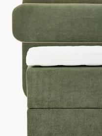 Boxspringbett Enrica mit Stauraum, Bezug: 100 % Polyester Der strap, Matratze: 7-Zonen-Taschenfederkern, Webstoff Dunkelgrün, B 140 x L 200 cm, Härtegrad H2