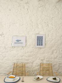Gerahmter Digitaldruck Kuma Fish, Rahmen: Mitteldichte Holzfaserpla, Bild: Leinwand, Weiß, Blau, B 40 x H 30 cm