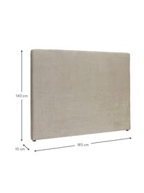 Tête de lit rembourrée velours blanc crème Vellino, Blanc crème, larg. 185 x haut. 140 cm