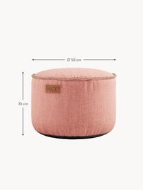 Pouf de jardin Cobana, Tissu vieux rose, Ø 50 x haut. 35 cm