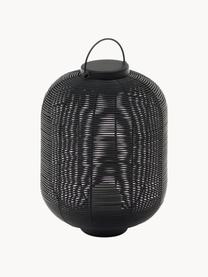 Mobiele LED outdoor tafellamp Saranella, H 37 cm, Kunststof, gecoat metaal, Zwart, Ø 24 x H 37 cm