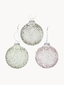 Set de bolas de Navidad Hedda, 12 uds., Vidrio tintado, Transparente, beige, verde, Ø 8 x Al 8 cm