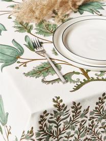 Katoenen tafelkleed Flora met bloemmotief, 100% katoen, Olijfgroen, bruin, gebroken wit, 8-10 personen (B 170 x L 300 cm)