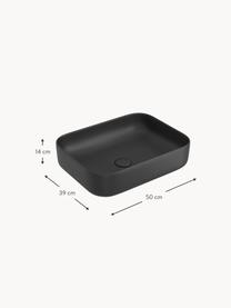 Lavabo encimera de cerámica Teramo, 50 cm, Cerámica, Negro, An 50 x F 39 cm