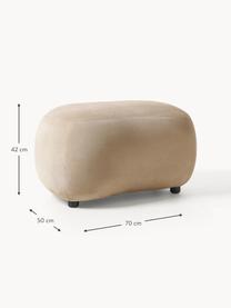 Puf reposapiés Alba, Tapizado: 97% poliéster, 3% nylon A, Estructura: maderas de pino y pícea m, Patas: plástico Este producto es, Tejido beige, An 70 x Al 42 cm, curvado a la izquierda