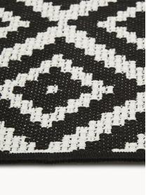 Tapis d'extérieur Miami, 86 % polypropylène, 14 % polyester, Noir, blanc, larg. 80 x long. 150 cm (taille XS)