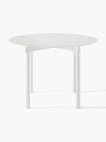 Mesa de comedor redonda Mavi, Ø 110 cm, Tablero: cerámica, Patas: metal con pintura en polv, Blanco, Ø 110 cm